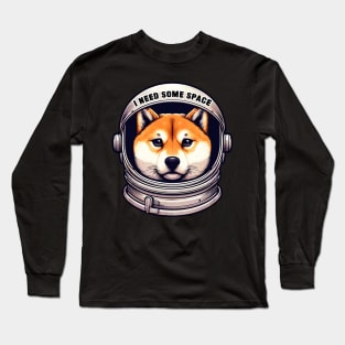 I Need Some Space meme Shiba Inu Astronaut Long Sleeve T-Shirt